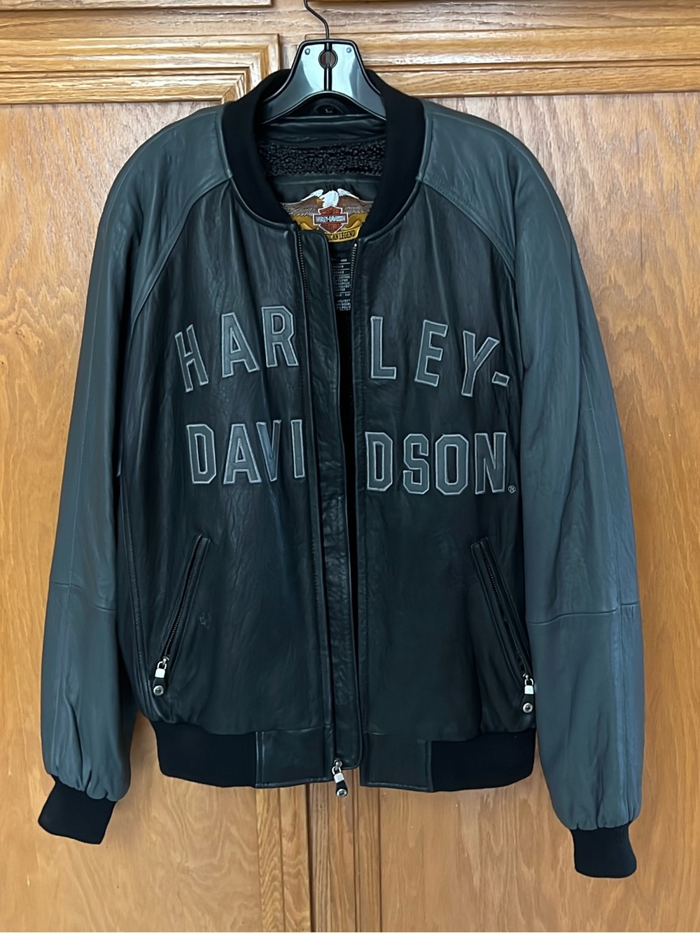 Men's Harley Davidson 100th Anniversary Centennial Leather Bomber Jacket - L